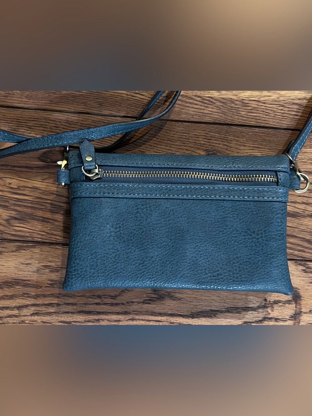 Joy Susan Blue Leather Crossbody Bag